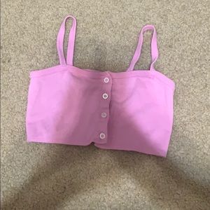 Brandy Melville pink button up tank